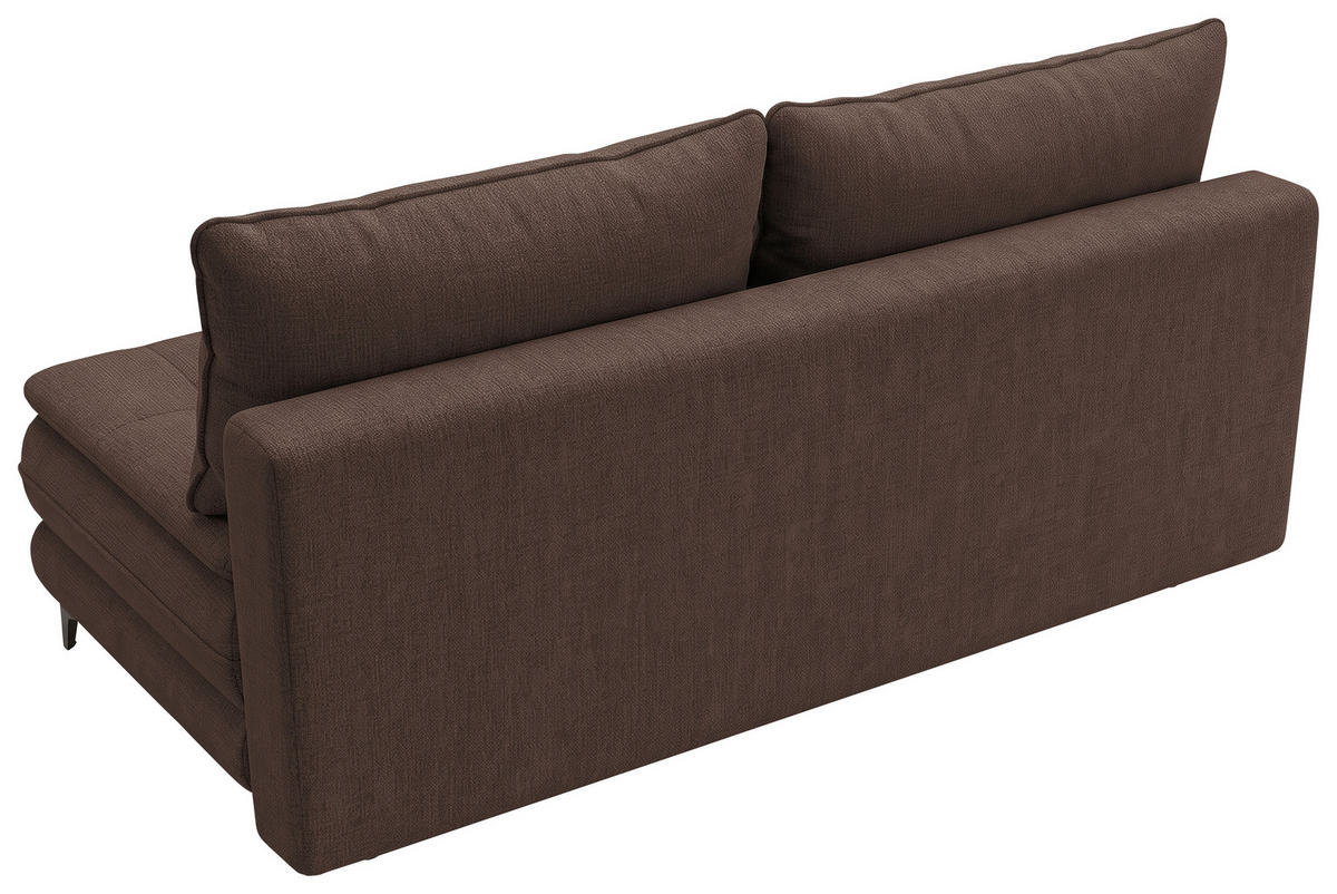 SCHLAFSOFA Chenille Braun  inkl. Bettkasten, Schlaffunktion, Topper  - Schwarz/Braun, Design, Textil/Metall (200/95/92cm) - Stylife