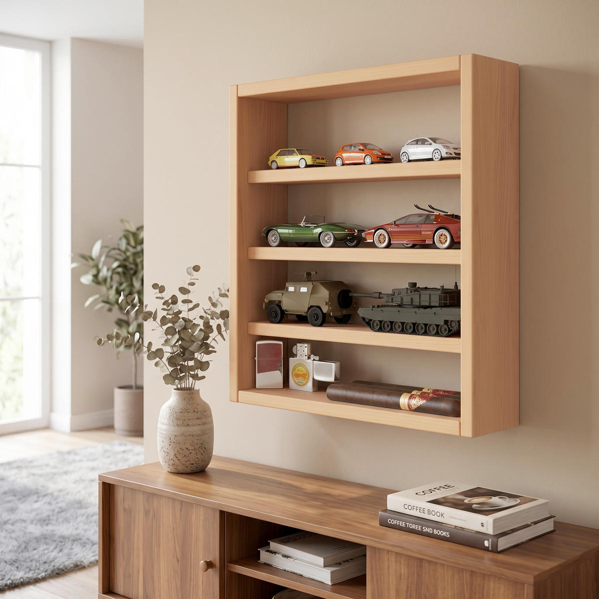 WANDREGAL  - Buchefarben, Design, Holzwerkstoff (40/40/10cm) - MID.YOU