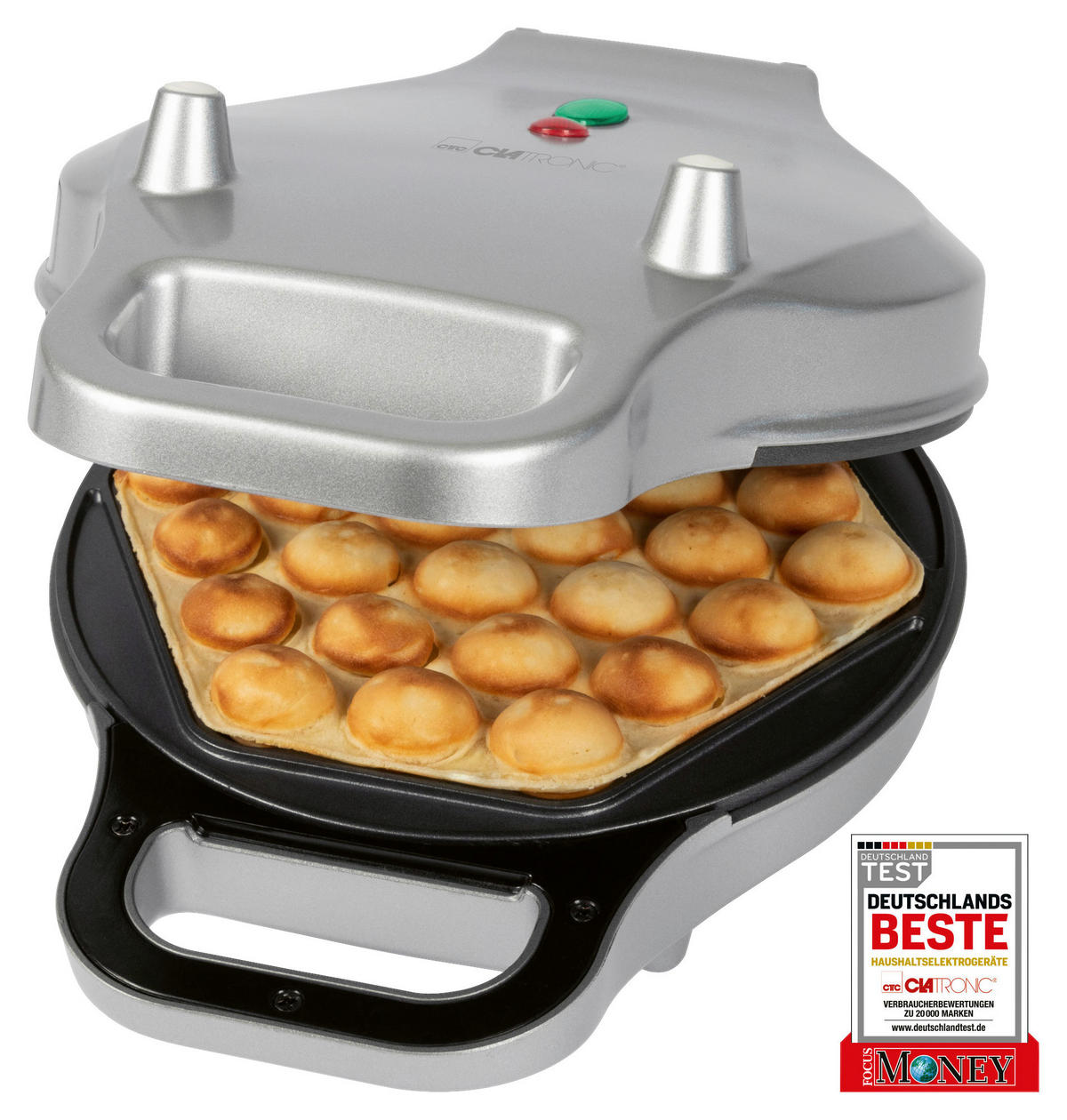 WAFFELAUTOMAT  - Silberfarben, LIFESTYLE, Kunststoff/Metall (20,5/11/28cm) - Clatronic