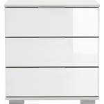 NACHTSCHRANK 52/58/38 cm  - Chromfarben/Alufarben, Design, Glas/Holzwerkstoff (52/58/38cm) - Carryhome