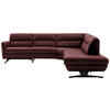 ECKSOFA in Echtleder Bordeaux  286/258 cm  - Bordeaux/Schwarz, Design, Leder/Metall (286/258cm) - Schöner Wohnen