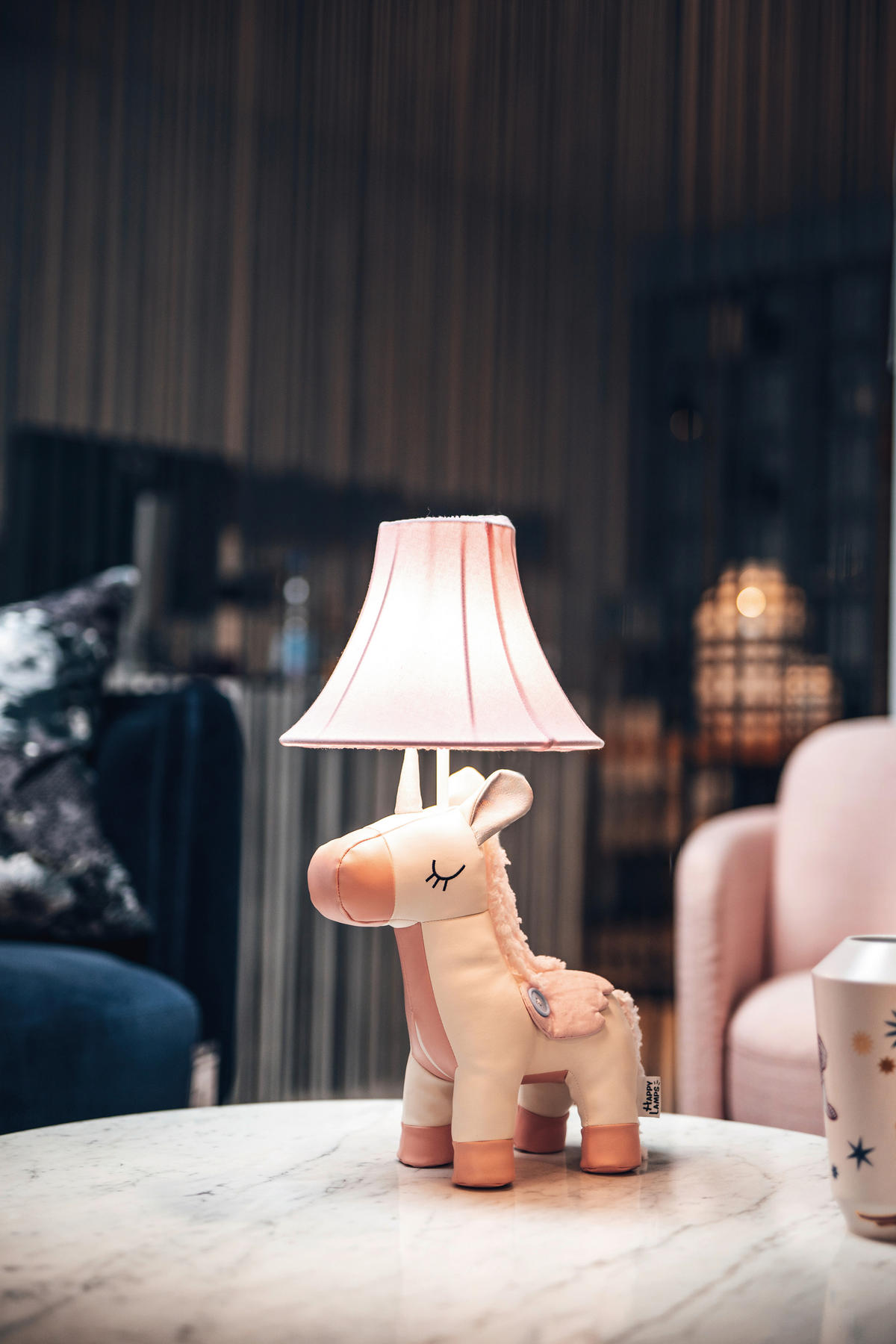 LED-KINDERTISCHLEUCHTE 26/30/51 cm   - Rosa/Weiß, LIFESTYLE, Textil/Metall (26/30/51cm) - Happy Lamps