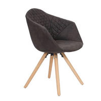 SADA STOLIČIEK S PODRÚČKAMI 2 kus - hnedá/čierna, Design, drevo/textil (59/82/55cm)