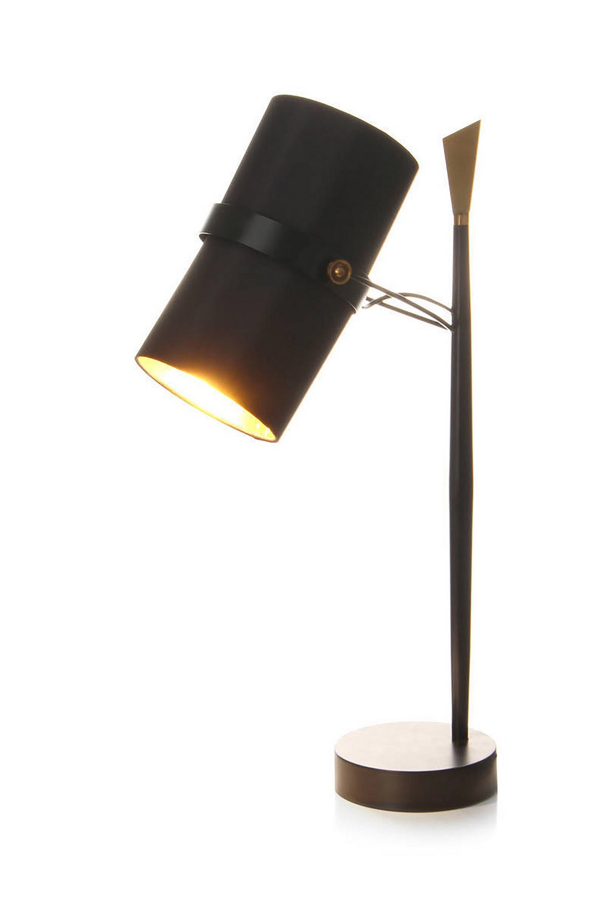 STOLNÁ LAMPA, E27, 25/29/69 cm - čierna, Trend, kov/textil (25/29/69cm) - P & B