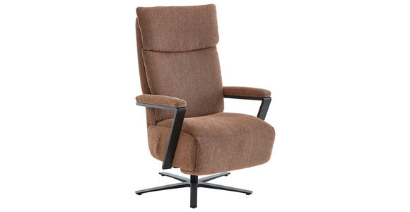 RELAXSESSEL in Textil Kupferfarben - Schwarz/Kupferfarben, Design, Textil/Metall (68/117/85cm) - Cantus