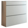 SCHUHKIPPER - Weiß, Design, Glas/Holzwerkstoff (110/96/33cm) - Moderano
