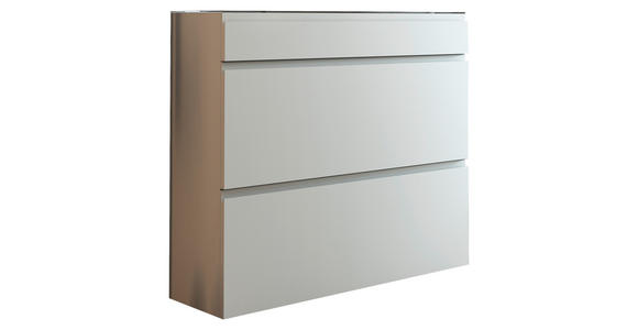 SCHUHKIPPER - Weiß, Design, Glas/Holzwerkstoff (110/96/33cm) - Moderano