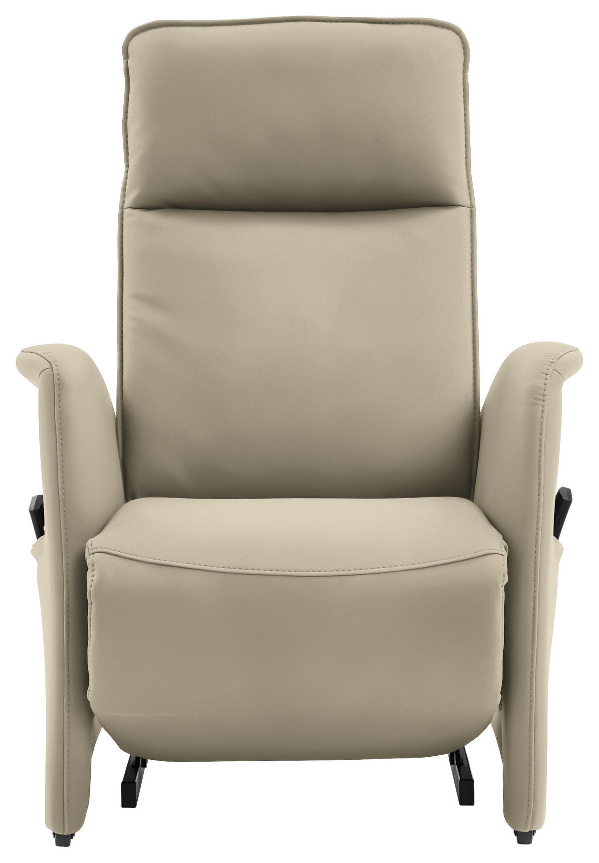 FERNSEHSESSEL in Creme, Naturfarben  - Creme/Schwarz, Design, Leder/Kunststoff (79/114/87-176cm) - Valdera