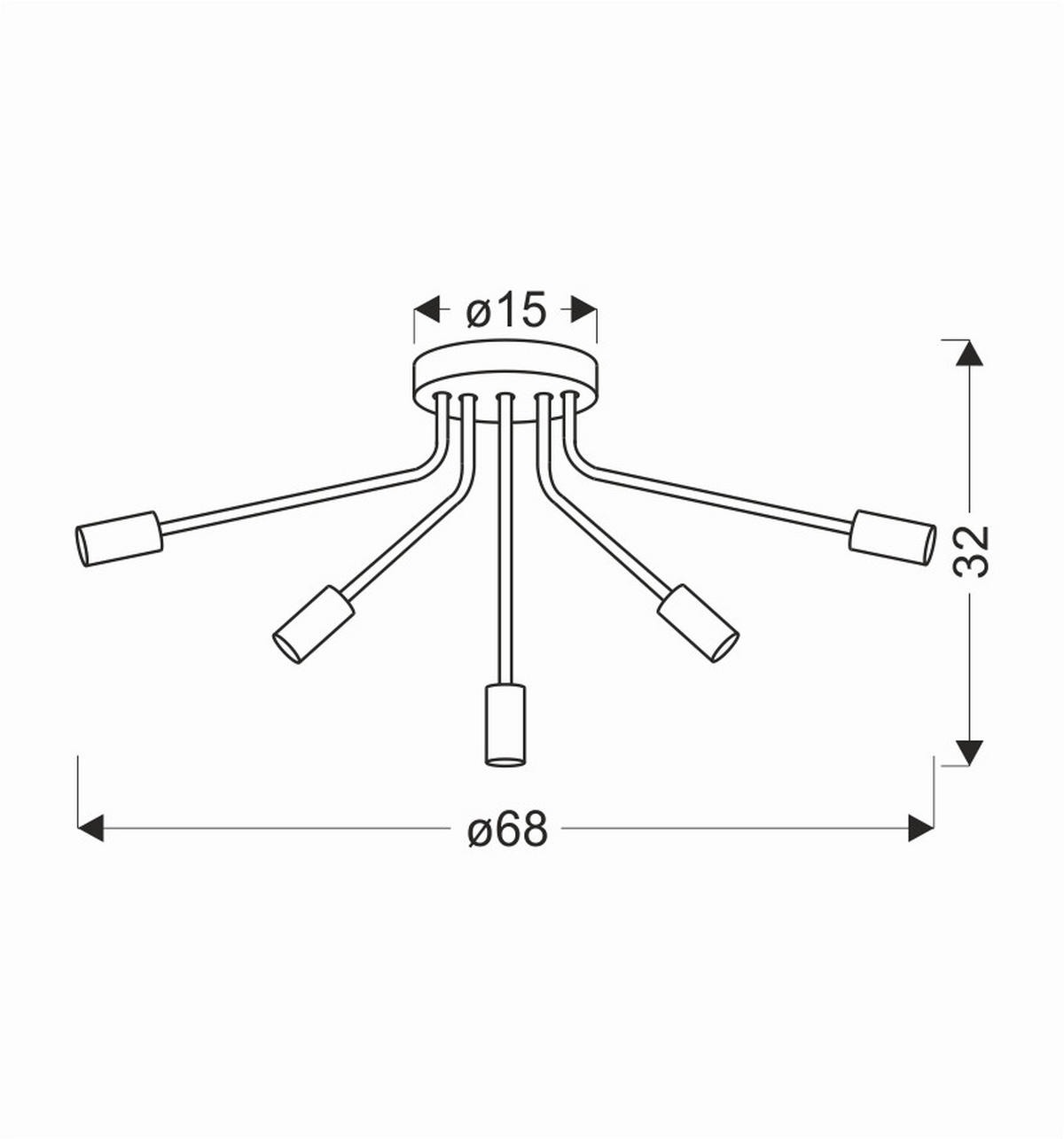 DECKENLEUCHTE    68/15/32 cm  - Schwarz, KONVENTIONELL, Metall (68/15/32cm)