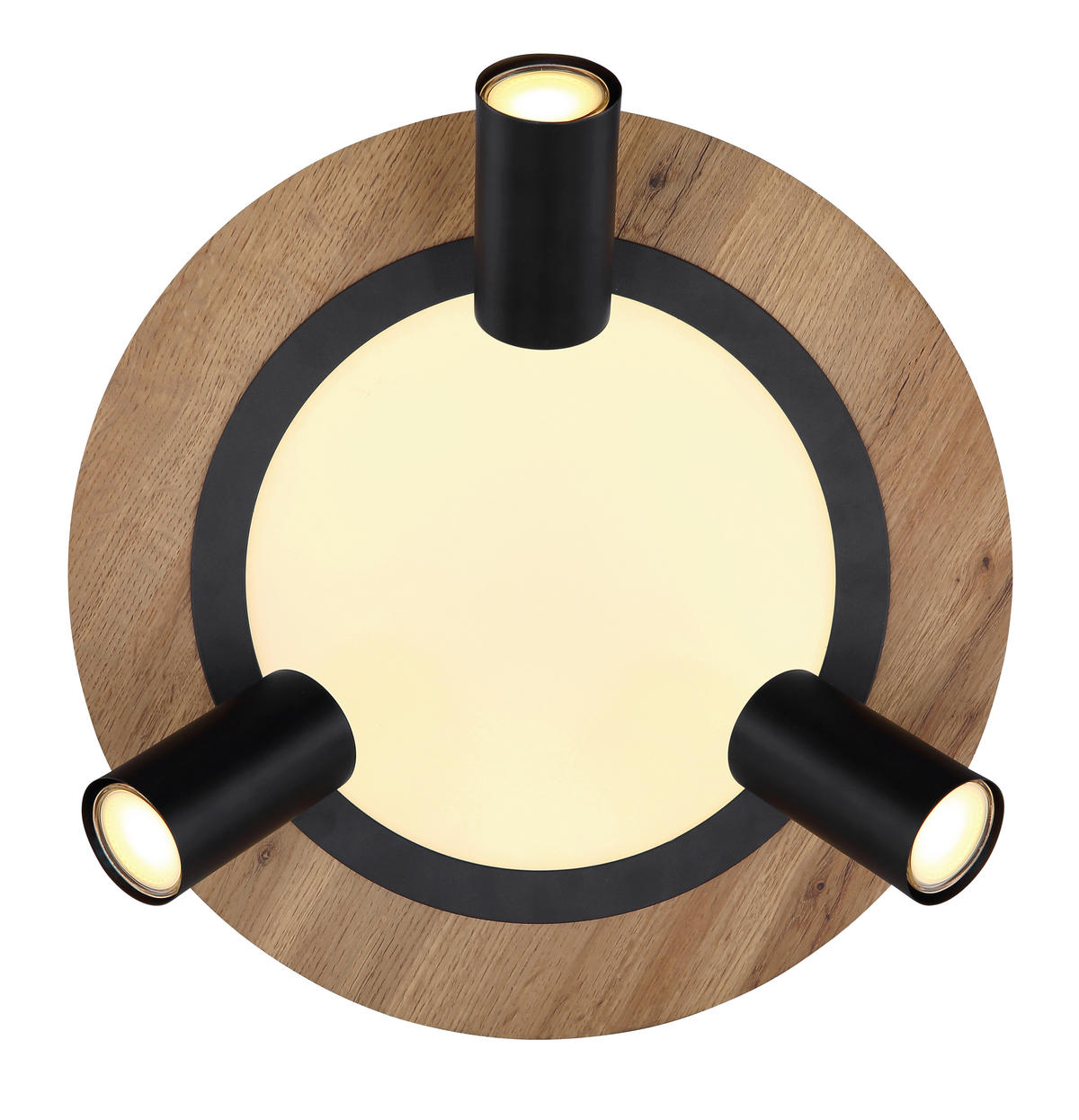 PLAFONIERĂ CU LED - opal/maro închis, Design, plastic/metal (40/18cm)