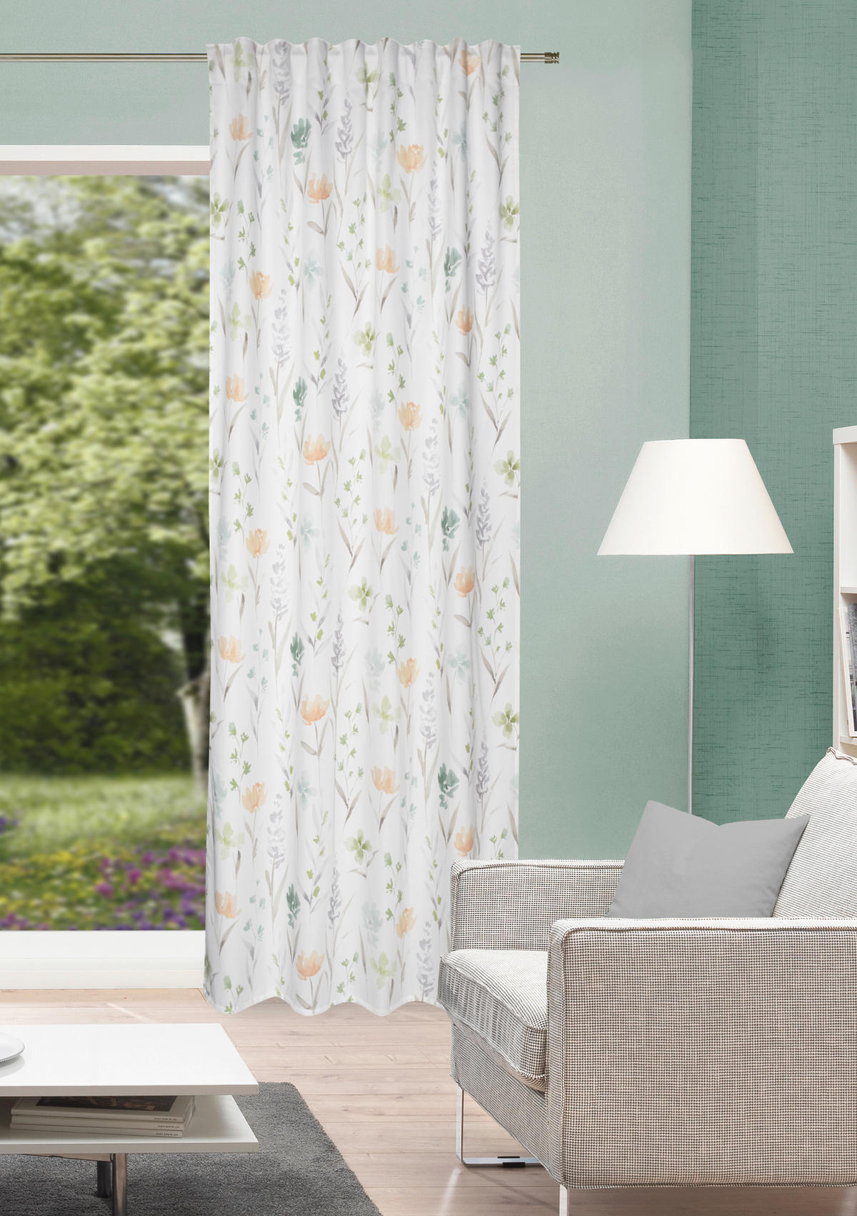 FERTIGVORHANG  blickdicht   135/245 cm  - Grün, Natur, Textil (135/245cm)