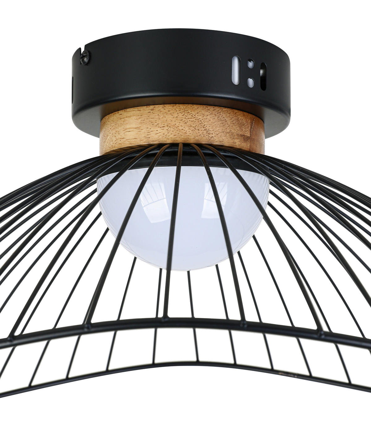 DECKENLEUCHTE 45/43/22,5 cm  - Schwarz/Naturfarben, Trend, Holz/Kunststoff (45/43/22,5cm) - Collett's Monde