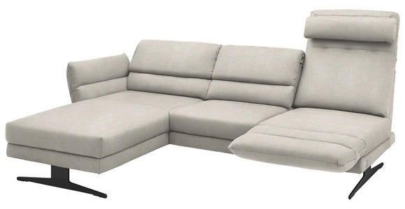 ECKSOFA  in Flachgewebe Naturfarben  176-217/279-327 cm  - Schwarz/Naturfarben, Design, Textil/Metall (176-217/279-327cm) - Dieter Knoll