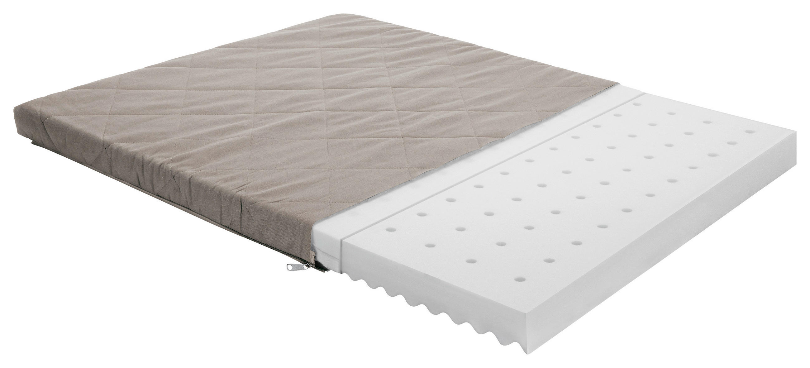 LAUFGITTERMATRATZE SCOTTY     - Taupe, Basics, Textil (90,0/72,0/5,0cm) - Paidi