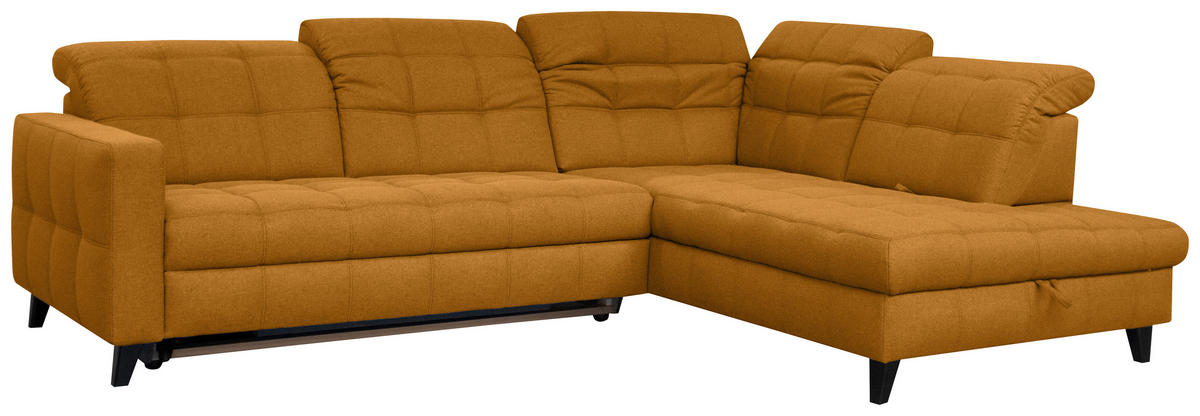 SAROKKANAPÉ textil sárga  - sárga/fekete, Design, textil/fa (297/216cm) - Xora