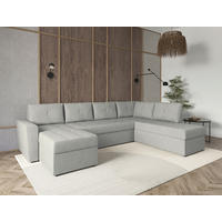 WOHNLANDSCHAFT TERMOLI Hellgrau Jacquard  - Hellgrau/Schwarz, Design, Kunststoff/Textil (155/297/212cm) - MID.YOU