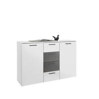 KOMMODE 140/89/38 cm  in Graphitfarben, Weiss  - Weiss/Schwarz, Modern, Holzwerkstoff/Kunststoff (140/89/38cm) - Livetastic
