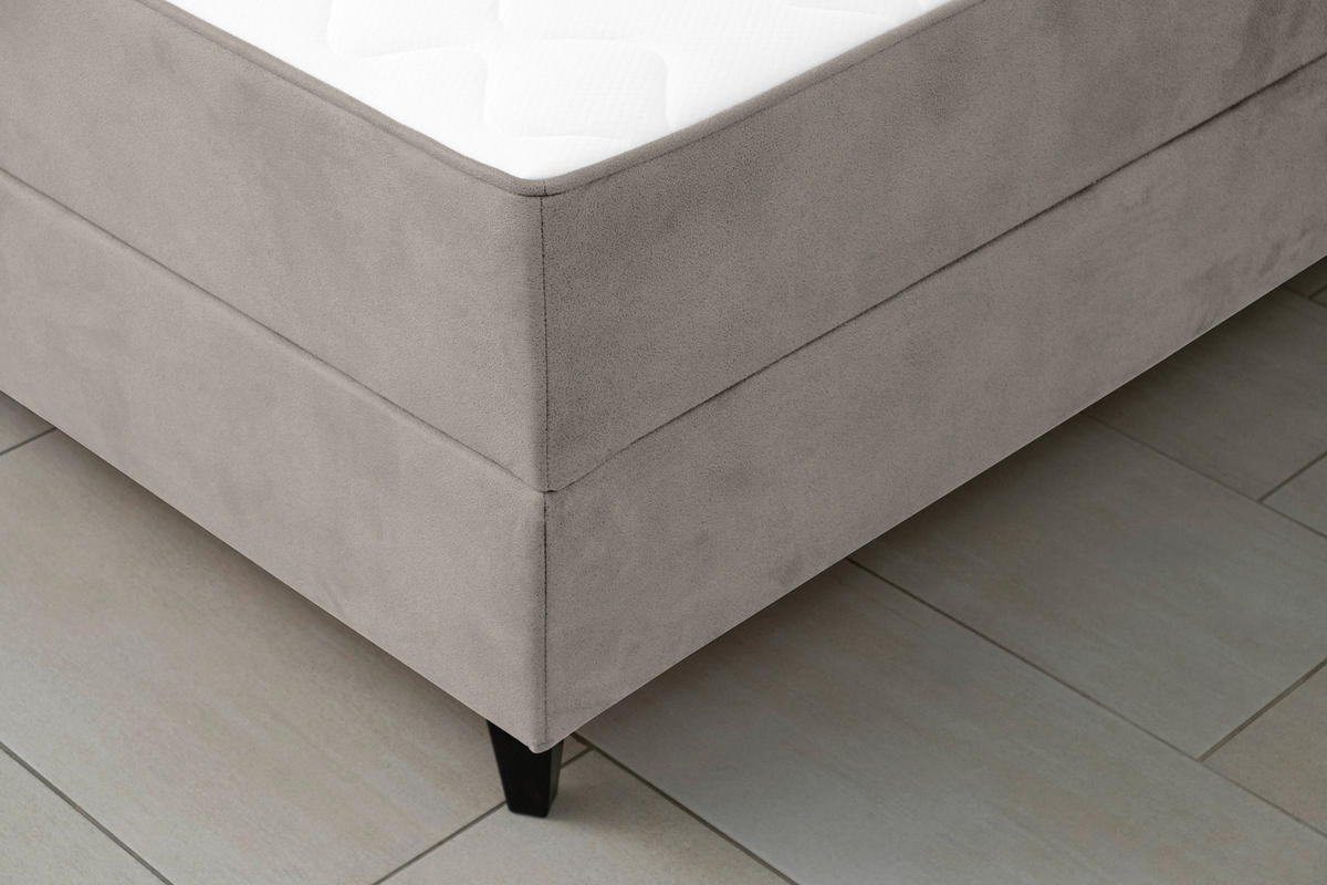 BOXBETT 120/200 cm  in Taupe  - Taupe/Schwarz, KONVENTIONELL, Kunststoff/Textil (120/200cm) - Carryhome