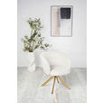 ARMLEHNSTUHL  Sitzfläche 360° drehbar Mikrofaser  Goldfarben, Beige  - Beige/Goldfarben, Design, Textil/Metall (65,5/82/61,5cm) - Hom`in