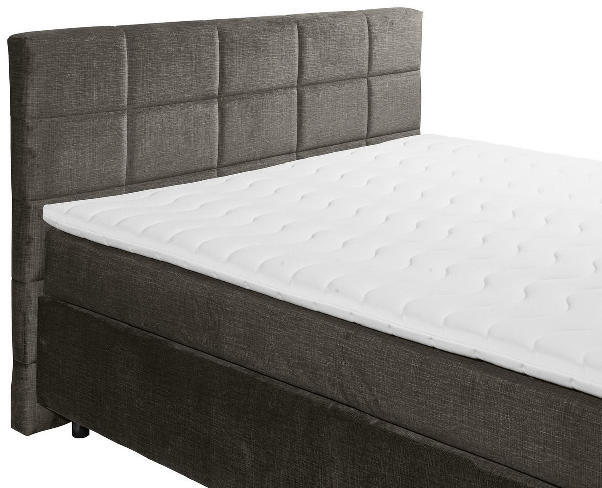 BOXSPRINGBETT 180/200 cm  in Anthrazit  - Anthrazit/Schwarz, Design, Holzwerkstoff/Kunststoff (180/200cm) - Xora