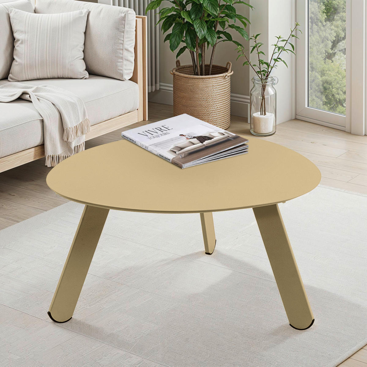 LOUNGETISCH  - Sandfarben, MODERN, Metall (74/60/35cm) - Ambia Garden