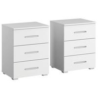 SET NOČNIH OMARIC,  - bela/barve aluminija, Design, umetna masa/leseni material (47/62/42cm) - Carryhome