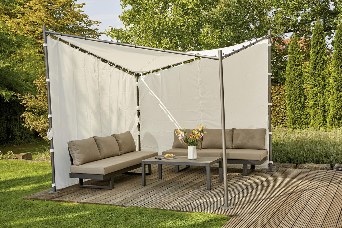 PAVILLON-SEITENTEIL  - Weiß, KONVENTIONELL, Textil (300/256cm) - Siena Garden