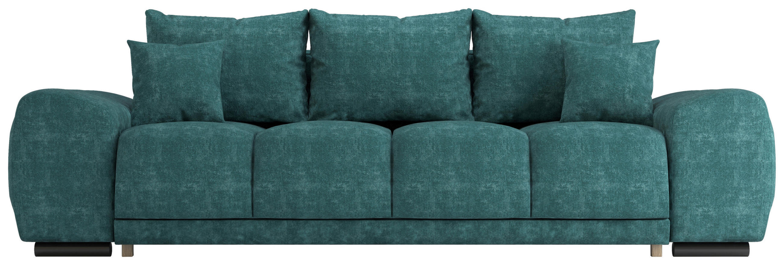 BIGSOFA Chenille Azurblau  - Azurblau/Schwarz, KONVENTIONELL, Kunststoff/Textil (266/89/104cm) - Carryhome
