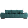 BIGSOFA Chenille Azurblau  - Azurblau/Schwarz, KONVENTIONELL, Kunststoff/Textil (266/89/104cm) - Carryhome