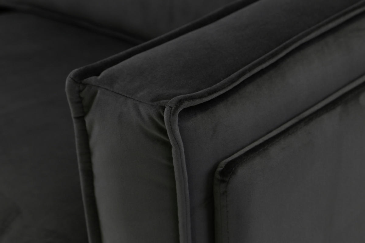 SOFFA i mörkgrå  - mörkgrå/svart, Design, metall/trä (220/79/91cm) - Welnova