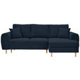 ECKSOFA in Webstoff Dunkelblau  - Naturfarben/Dunkelblau, KONVENTIONELL, Holz/Textil (250/145cm) - Carryhome