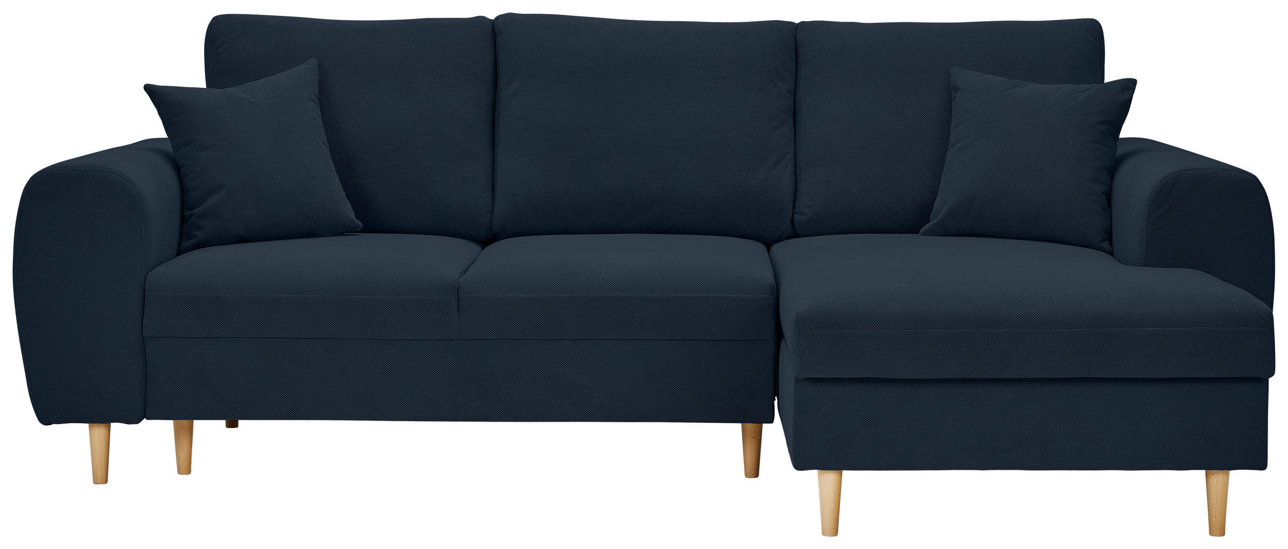 ECKSOFA Dunkelblau Webstoff  - Naturfarben/Dunkelblau, KONVENTIONELL, Holz/Textil (250/145cm) - Carryhome