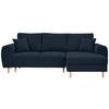 ECKSOFA Dunkelblau Webstoff  - Naturfarben/Dunkelblau, KONVENTIONELL, Holz/Textil (250/145cm) - Carryhome