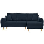 ECKSOFA in Webstoff Dunkelblau  - Naturfarben/Dunkelblau, KONVENTIONELL, Holz/Textil (250/145cm) - Carryhome