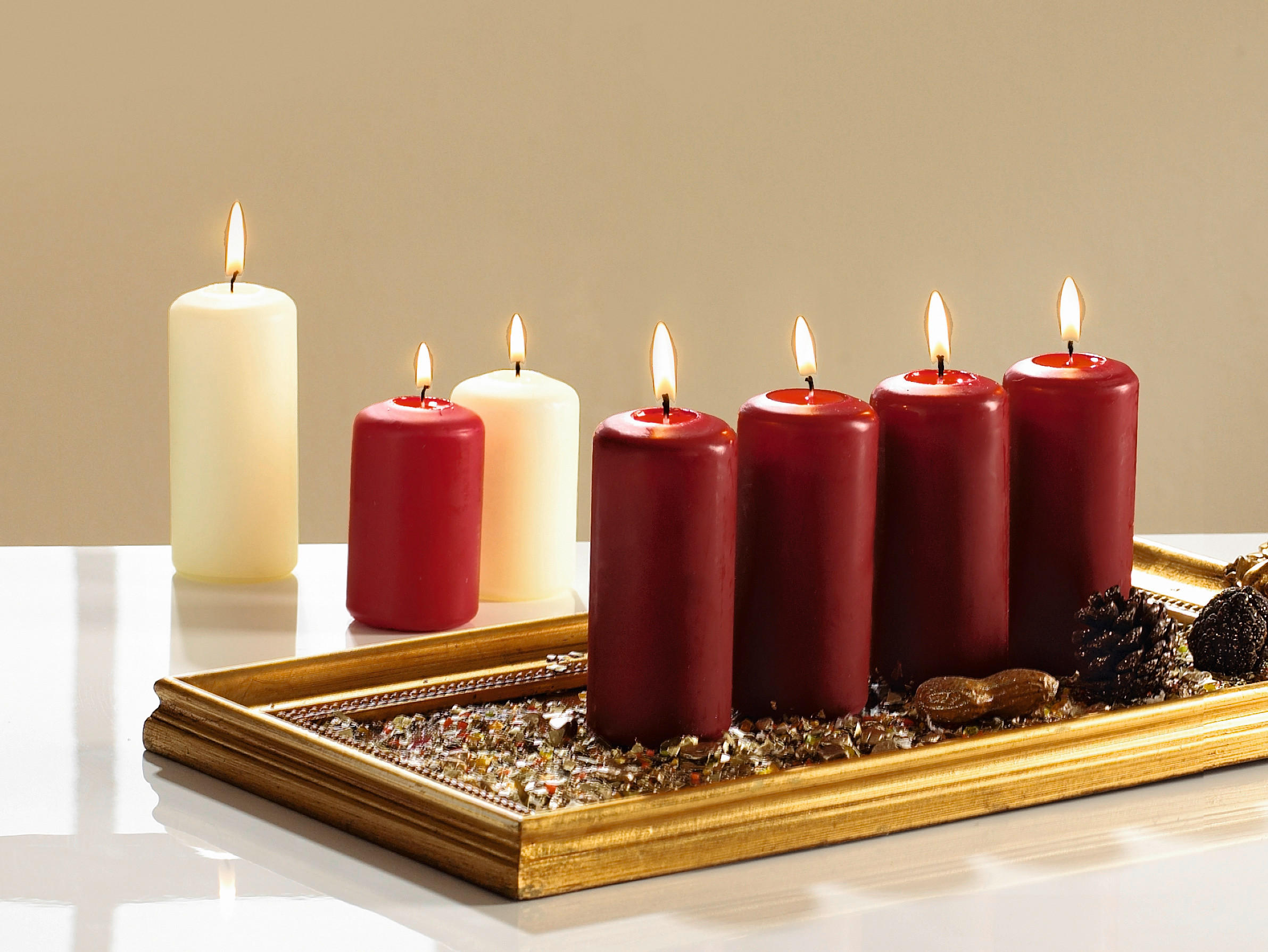 CHRISTBAUMKERZE  - Salbeigrün, KONVENTIONELL (1,3/9,5cm)