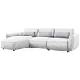 ECKSOFA  in Chenille Weiß  190/340 cm  - Greige/Schwarz, Design, Kunststoff/Textil (190/340cm) - Belluti