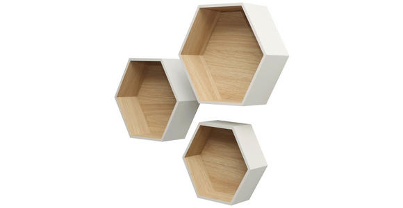 WANDREGALSET  - Kaschmir/Eichefarben, Basics, Holzwerkstoff (30-37/26-32/9-12cm) - Xora