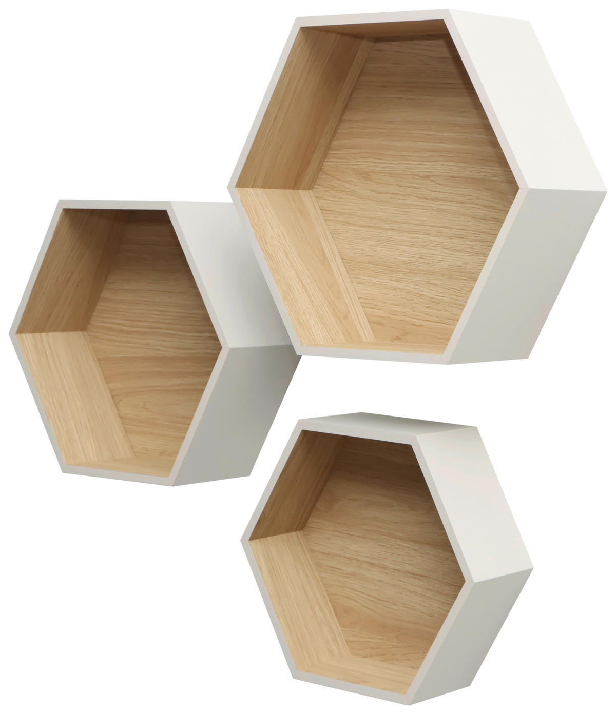 WANDREGALSET  - Kaschmir/Eichefarben, Basics, Holzwerkstoff (30-37/26-32/9-12cm) - Xora