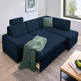 ECKSOFA in Webstoff Dunkelblau  - Schwarz/Dunkelblau, KONVENTIONELL, Kunststoff/Textil (224/165cm) - Xora