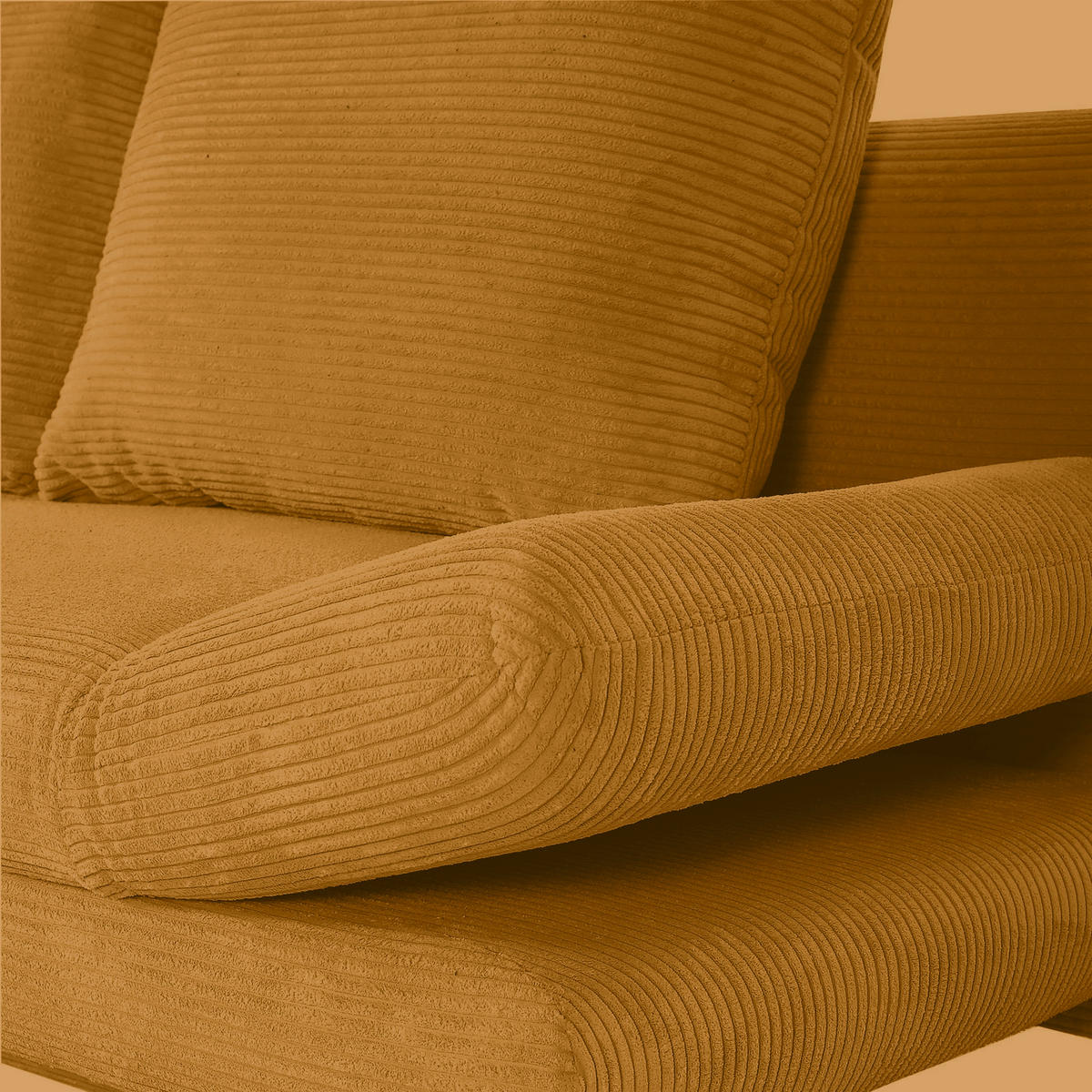 SCHLAFSOFA in Cord Dunkelgelb  - Dunkelgelb/Schwarz, Konventionell, Textil/Metall (200/78/95cm) - home24