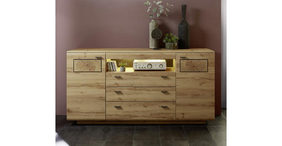 SIDEBOARD 175/98/47 cm  - Buchefarben/Graphitfarben, KONVENTIONELL, Holzwerkstoff/Metall (175/98/47cm) - Xora