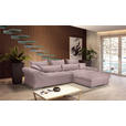 ECKSOFA Altrosa Cord  - Chromfarben/Altrosa, KONVENTIONELL, Textil/Metall (335/225cm) - Carryhome