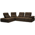 ECKSOFA in Struktur Taupe  233/313 cm  - Taupe/Schwarz, Design, Kunststoff/Textil (233/313cm) - Emilio Belluti