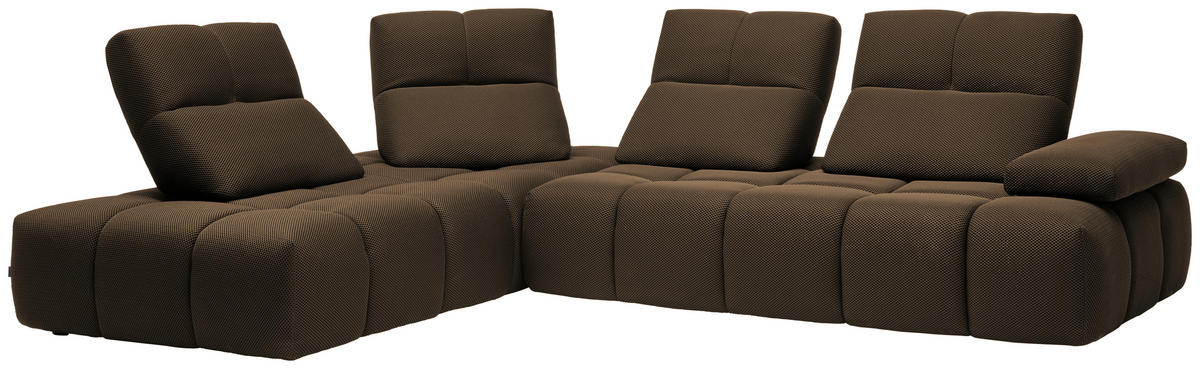 ECKSOFA in Struktur Taupe  233/313 cm  - Taupe/Schwarz, Design, Kunststoff/Textil (233/313cm) - Emilio Belluti