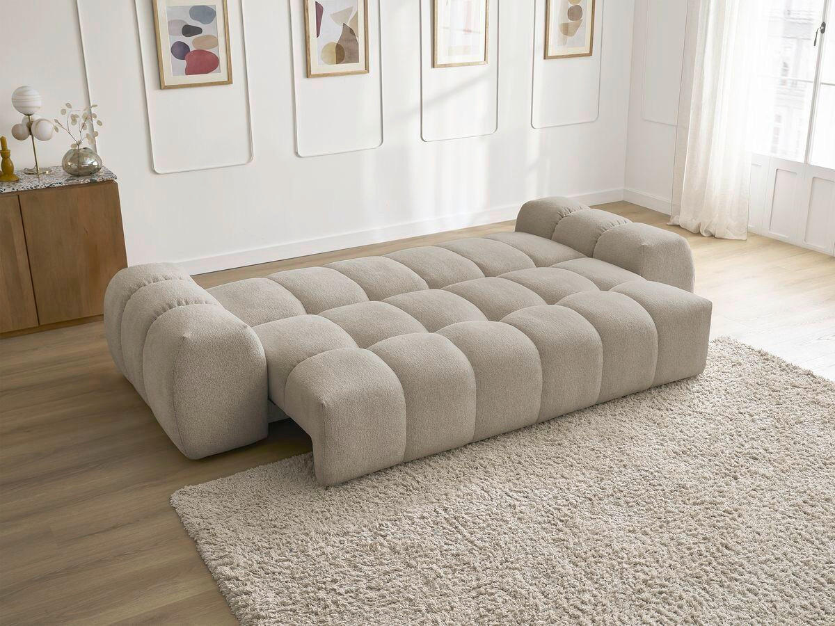 SCHLAFSOFA EVEREST  mit Armteil links, Armteil rechts Flachgewebe Taupe  - Taupe/Schwarz, MODERN, Kunststoff/Textil (278/115/90cm) - Livetastic