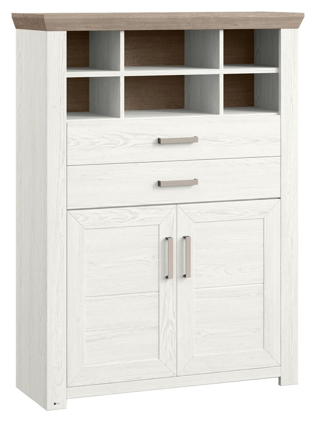 HIGHBOARD  in 104,4/142,6/42,2 cm  - Eichefarben/Weiß, Design, Holzwerkstoff/Metall (104,4/142,6/42,2cm) - SetOne by Musterring