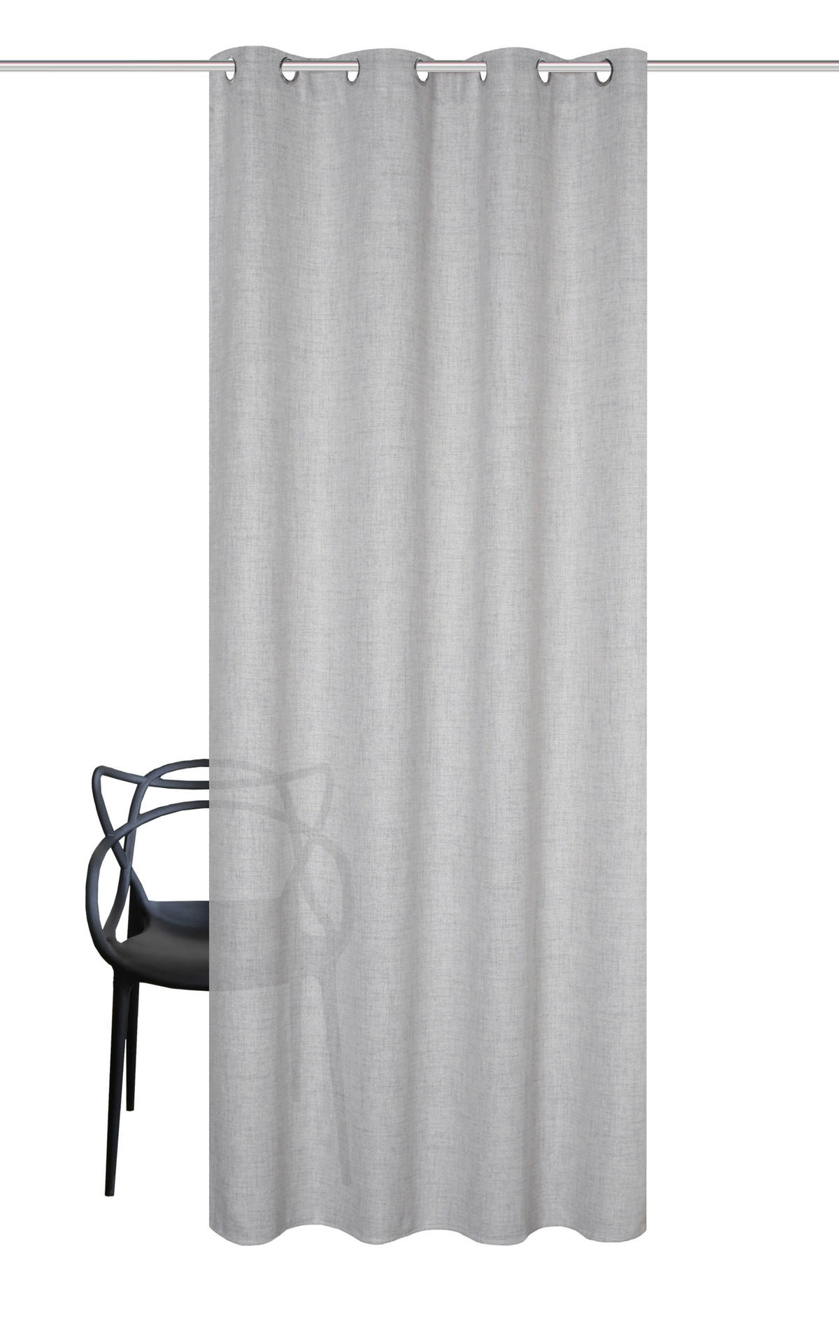 ÖSENSCHAL blickdicht 140/145 cm   - Grau, Basics, Textil (140/145cm)