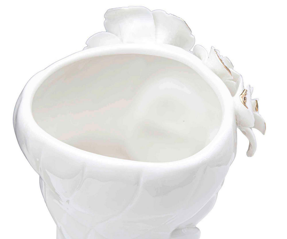 Vase Woman Cute  - Goldfarben/Weiß, Basics, Keramik (14.8/29/13  cm)