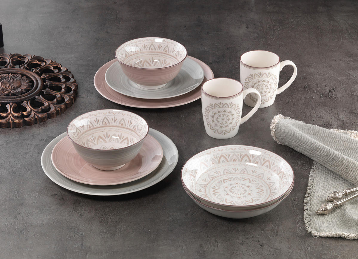 FRÜHSTÜCKSTELLER Braun, Creme, Grau 21 cm Valencia  - Creme/Braun, KONVENTIONELL, Keramik (21cm) - Ritzenhoff Breker