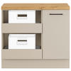 UNTERSCHRANK 100/91,8/58 cm   - Hellgrau/Schwarz, Basics, Holzwerkstoff/Metall (100/91,8/58cm) - Impuls